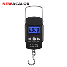 NEWACALOX, 50 кг x 10 г, портативные цифровые весы для багажа, для путешествий, рыбалки, взвешивания, электронный крючок, весы для двора, весы, инструменты для взвешивания
