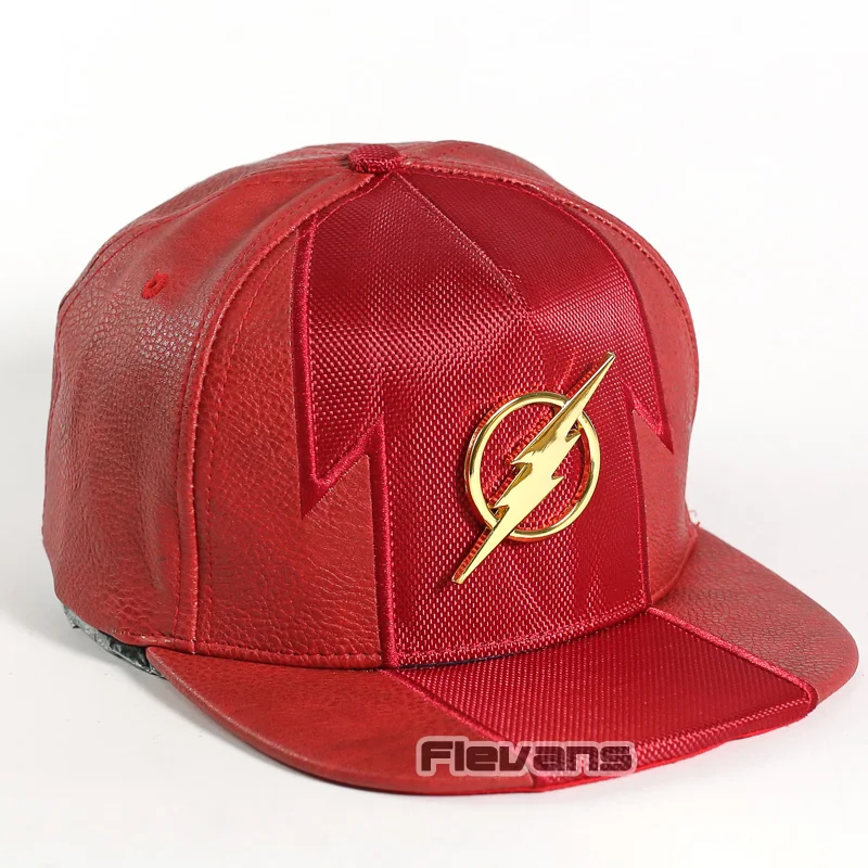 DC комикс супергерой вспышка Snapback шляпа мужские головные уборы sFashion Регулируемая кожаная бейсболка