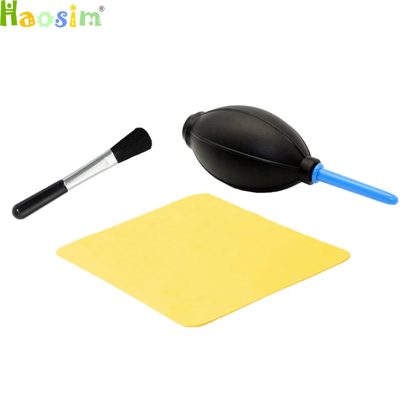 

New 3 in1 Camera Lens Clearing suit kit set Lens Clean-cloth Air Blower +cleaning bursh +Clean cloth