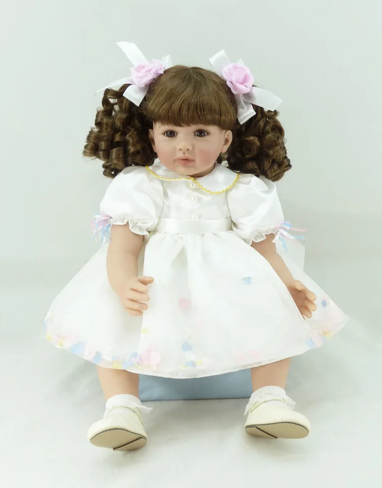 

60cm Soft Silicone Vinyl Reborn Baby Doll Toys 24inch Lovely Princess Toddler Babies Alive Girl Boneca Fashion Birthday Present