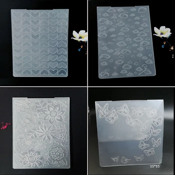 

AZSG Heart-shape Cloud Butterfly Embossing Plastic Plates Design DIY Paper Cutting Dies Scrapbooking Plastic Embossing Folder