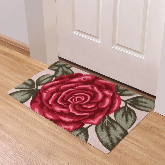 Zeegle Circle Stone Printed Door Mats For Entrance Door Dust Proof Mats