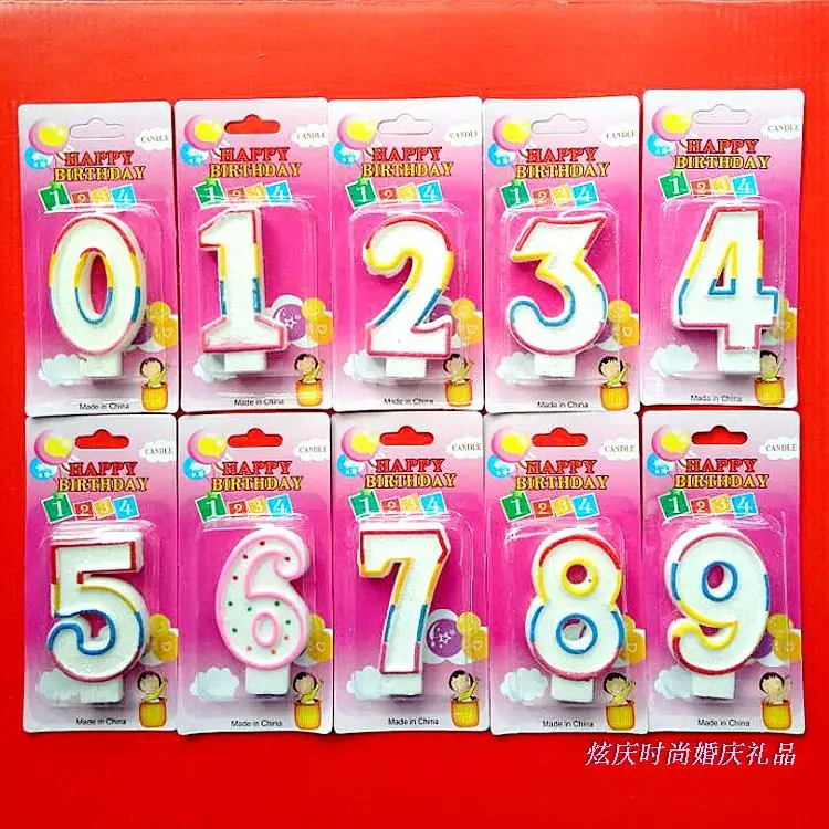 

Home Decor Simulation Rainbow Digital Candle Baby Children Birthday Party Gift Candles 10PC/LOT