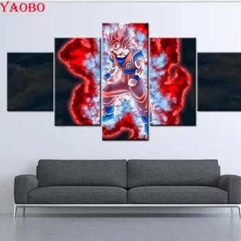 

5pcs Diamond Painting Dragon Ball Z 3D Daimond Painting Embroidery Mosaic Cross Stitch Full Square/Round diamond Picture pastes