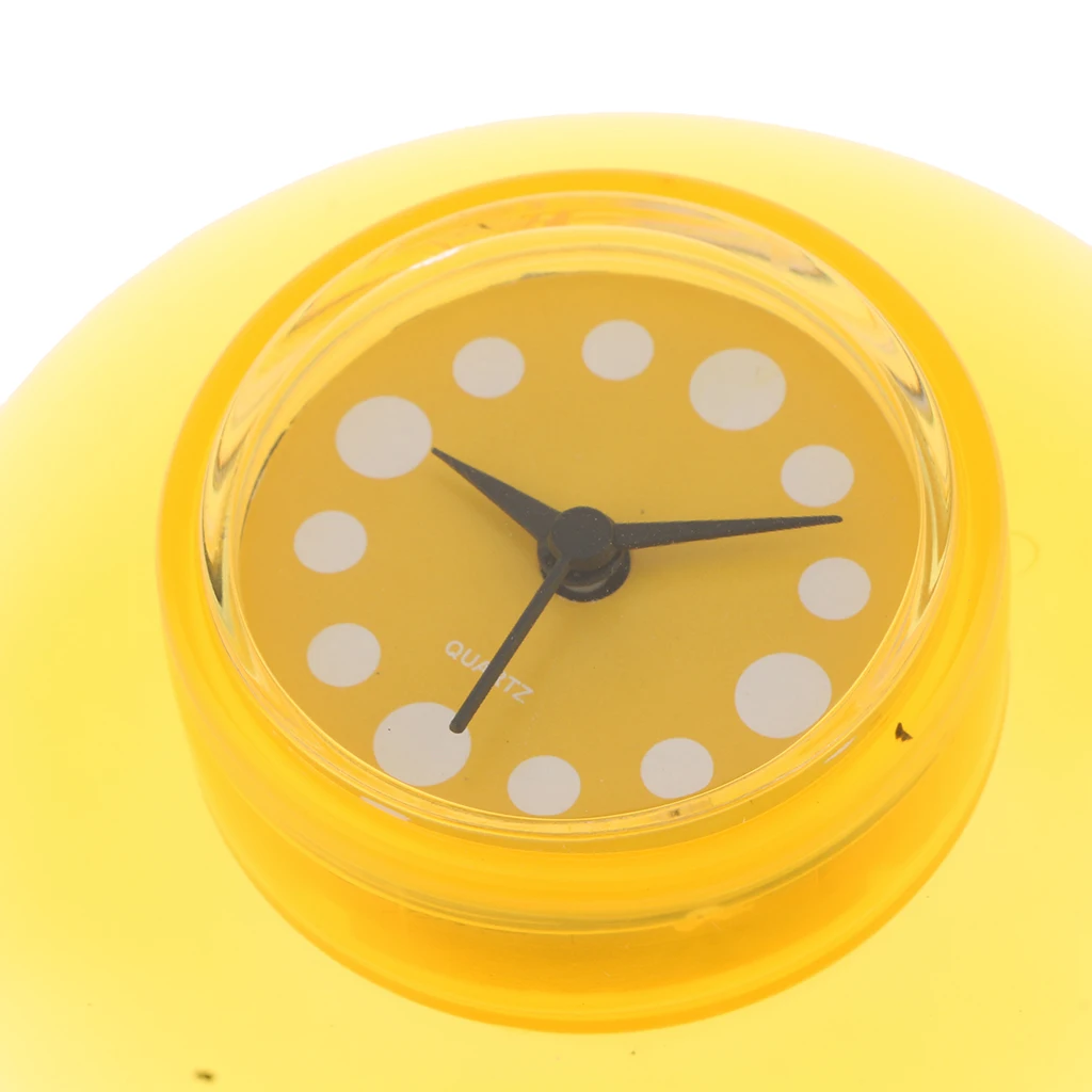 Mini Size Portable Waterproof Silicone Bathroom Kitchen Shower Suction Wall Clock Battery Operated Clock