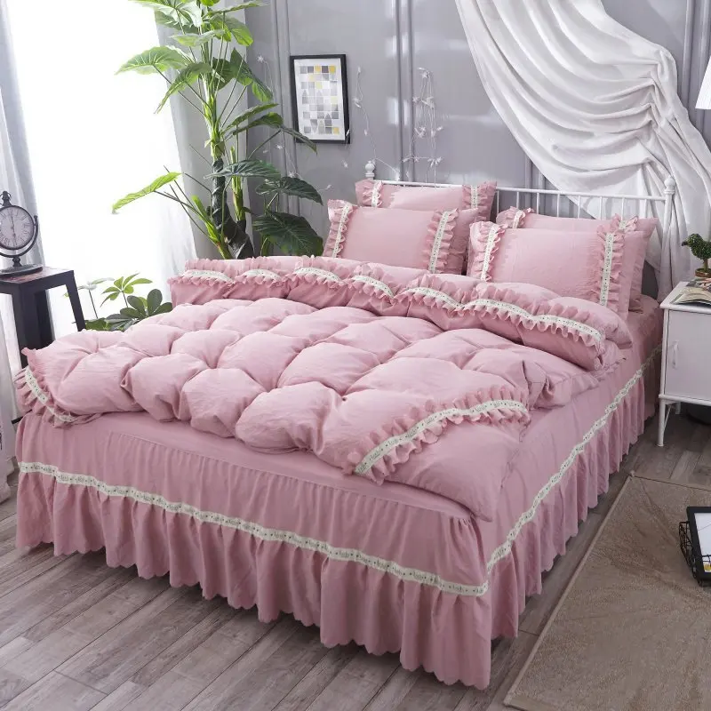 Princess Style Bedding Sets 4 pcs Romantic Korea Duvet Cover