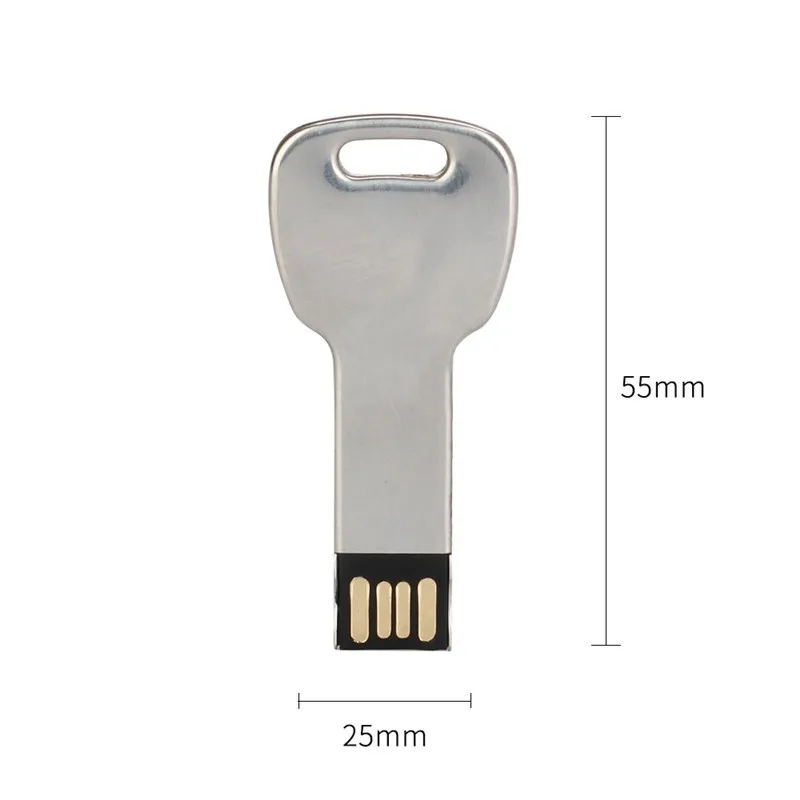 Micro usb stick 2,0 128 ГБ USB флэш-накопитель 64 флэш в виде ключа формы 32 ГБ флеш-накопитель металлический золотой Флешка 16 Гб memoria stick 8 ГБ 4 ГБ