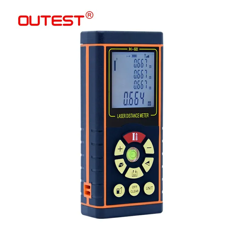 OUTEST Digital Laser Distance Meter 40M 60M 80M 100M Laser rangefinder metre Single continuous Area Volume with Electronic level OUTEST Digital Laser Distance Meter 40M 60M 80M 100M Laser rangefinder metre Single continuous Area Volume with Electronic level