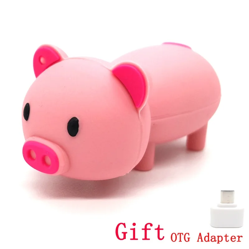 Cartoon USB 2.0 OTG Adapter Usb Flash Drive Pig Pen drive 4GB 8GB 16GB 32GB 64GB 128GB Animals U Disk Pendrives Memory Stick Cartoon USB 2.0 OTG Adapter Usb Flash Drive Pig Pen drive 4GB 8GB 16GB 32GB 64GB 128GB Animals U Disk Pendrives Memory Stick