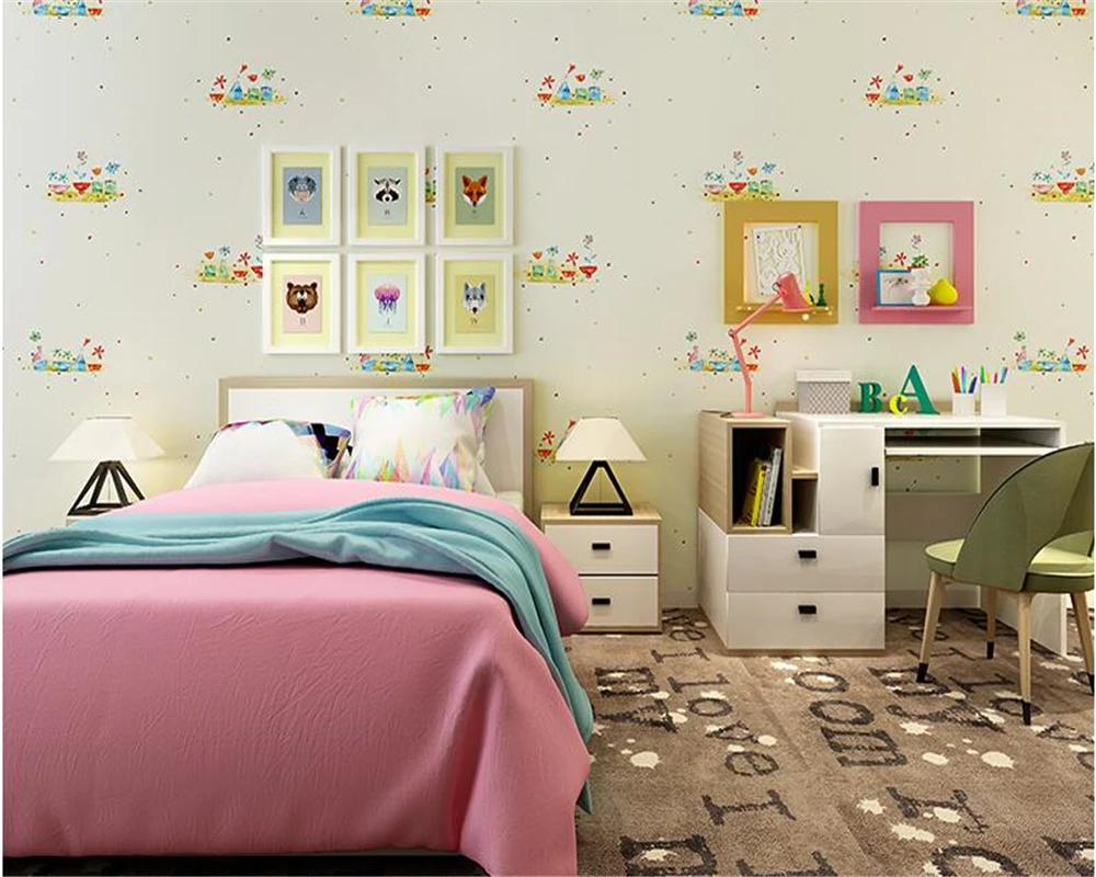 beibehang Modern nonwoven wallpaper children's room warm pastoral