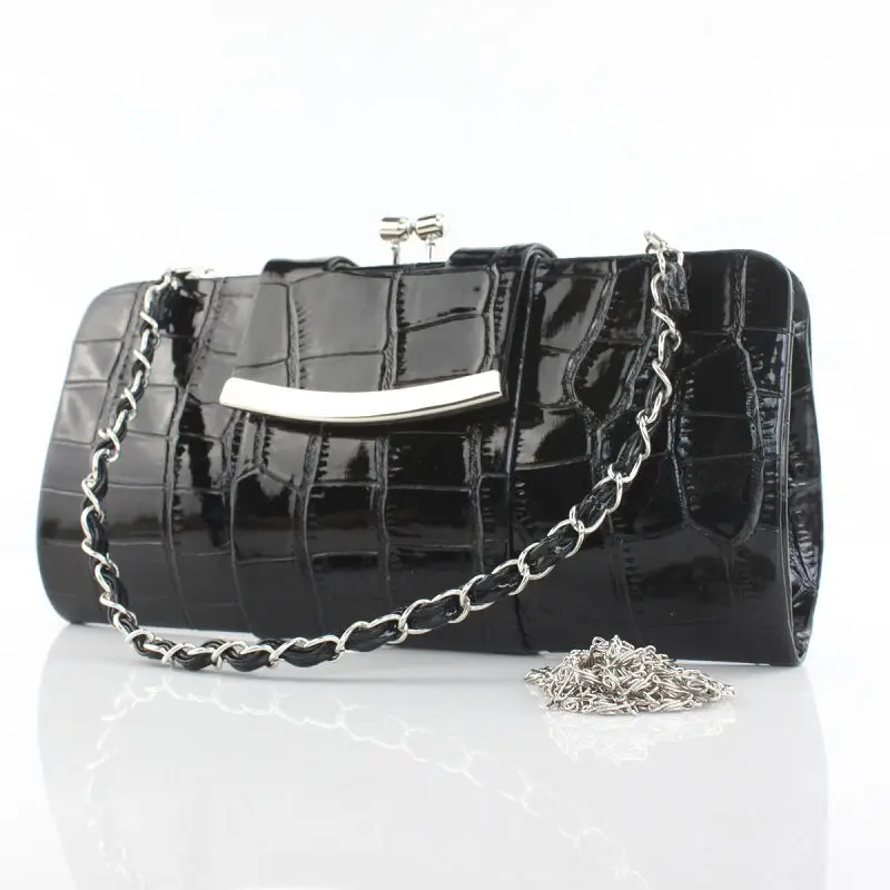 Leather Crocodile Pattern Women&#39;s Clutch Bag Candy Color Women Clutch handbag Chain Shoulder Bag ...