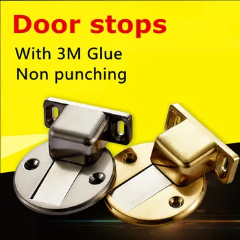 

Magnet Door Stops with 3M Glue Non Punching Magnetic Door Stopper Door Holder Toilet Glass Door Hidden Doorstops Door Hardware