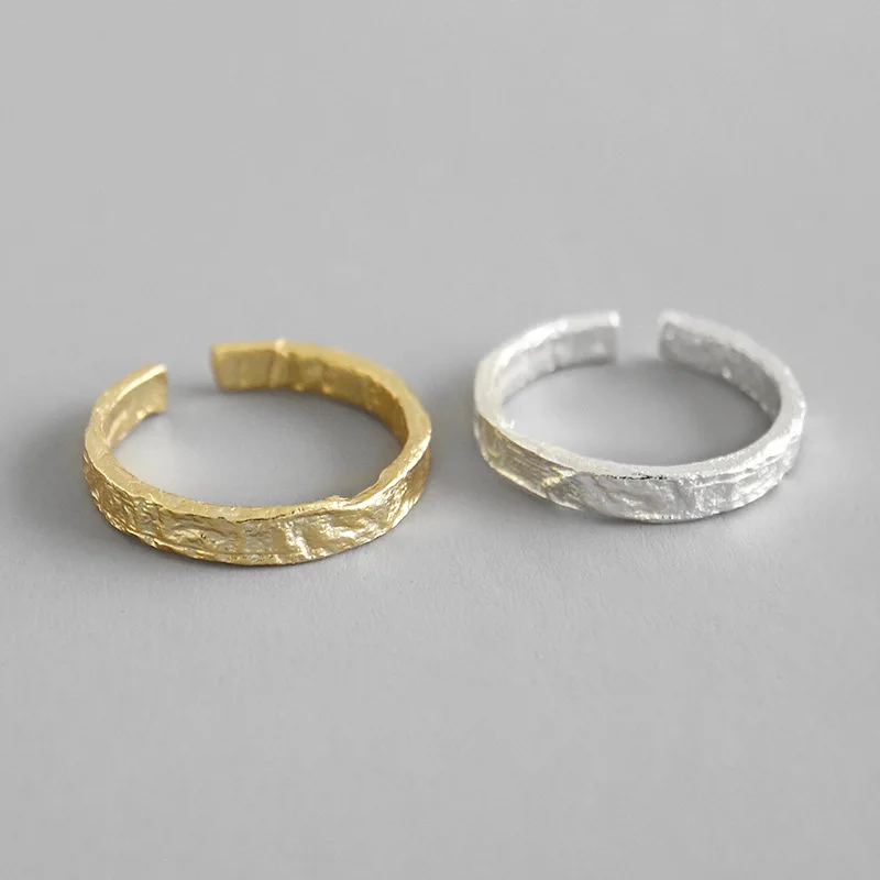 SHANICE, тонкое кольцо, 925 пробы, серебряное, Открытое кольцо для женщин, INS, золото и серебро, цвет золотой фольги, вогнутое, выпуклое, неправильное лицо