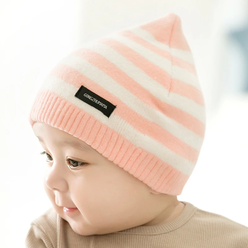CieiK Newborn Photography Props Soft Baby Hat Warm Children Winter Cap Boys Girls beanie Infant Striped Muts Baby Accessories (6)