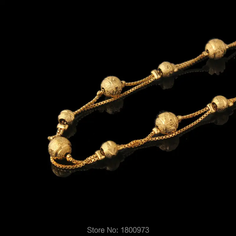 Золотой шар ожерелье 18 K Золото Цвет цепи и звено ожерелье Модные чокеры ожерелье s для женщин и мужчин подарок