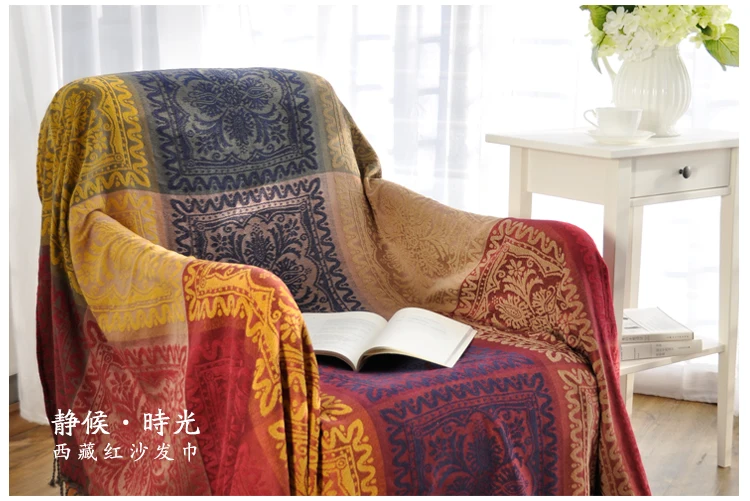 Богемное одеяло из синели дивана декоративные slipcover кидает на диван/кровать/Самолет путешествия пледы прямоугольный цвет сшивание одеяла