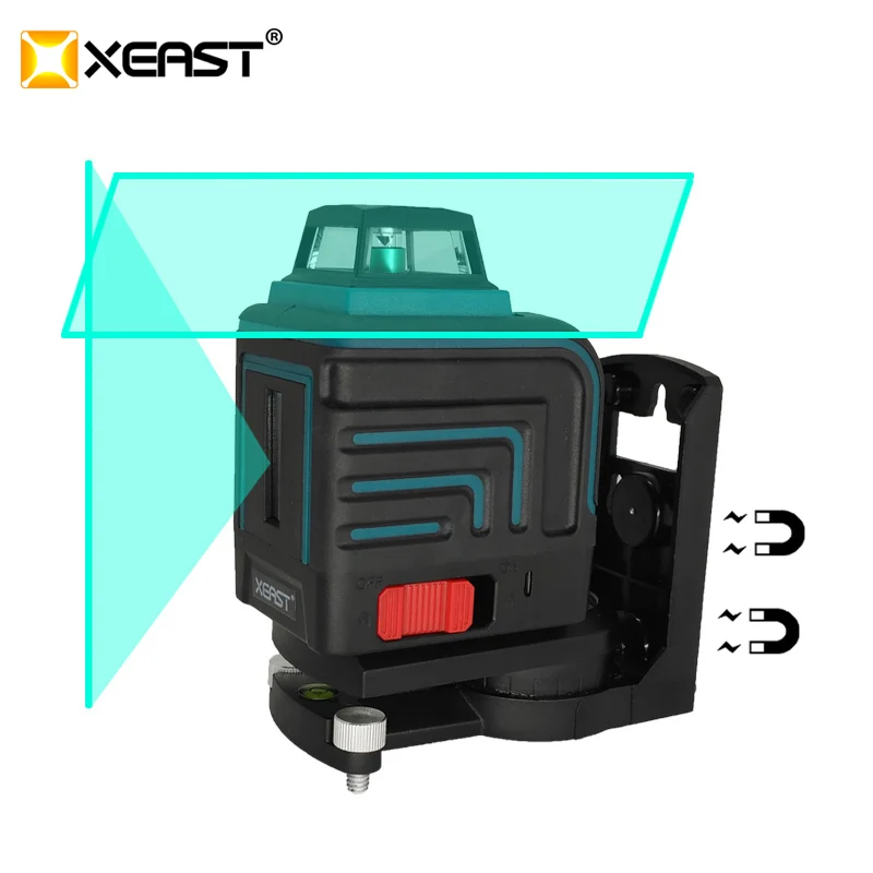 3D зеленый лазерный уровень XEAST LD с 5 линиями самовыравнивающийся луч