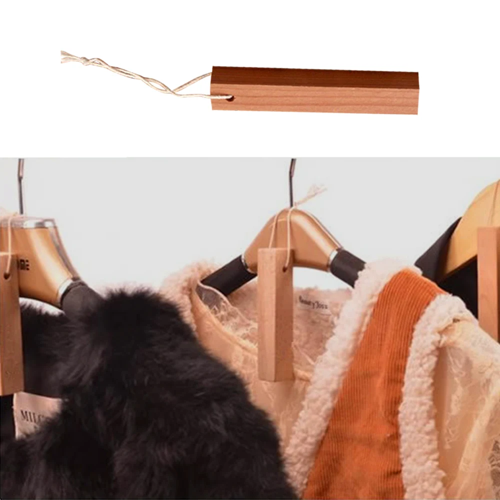10Pcs/Set Wardrobe Insect Proof Mildew Deodorant Cedar Wood Strip Pest