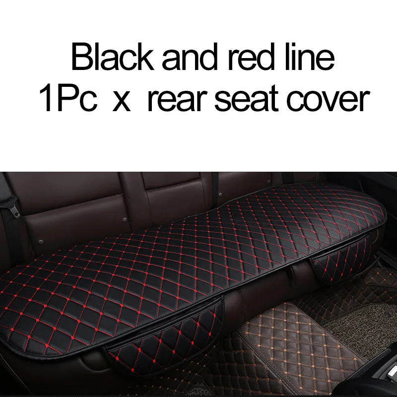 Чехлы для автомобильных сидений из искусственной кожи, универсальные чехлы для автомобильных сидений из искусственной кожи, автомобильные подушки, Аксессуары для автомобилей, накладки для передних и задних сидений - Название цвета: 1Pc Rear Red Line