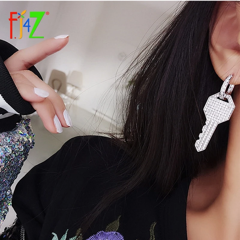 Модные Оригинальные серьги кольца F. J4Z популярные Стильные блестящие в стиле хип