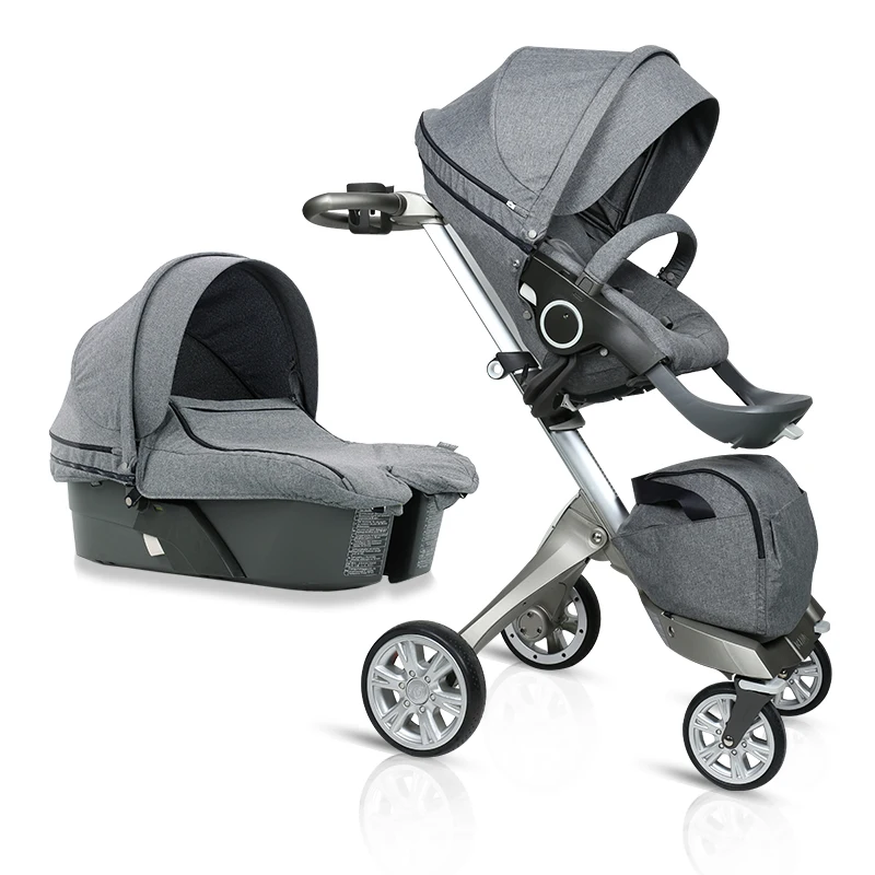 

Fashion Folding Baby Stroller 2 in 1 Pram Baby Carriage Pushchair Plus Sleeping Basket Bidirectional Baby Buggy (V6)