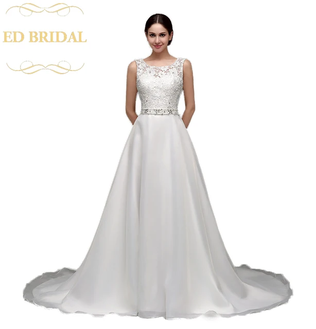 A Line Lace Organza Beaded Belt Wedding Dress Bridal Gown A Line Lace Organza Beaded Belt Wedding Dress Bridal Gown Robe De Mariee
