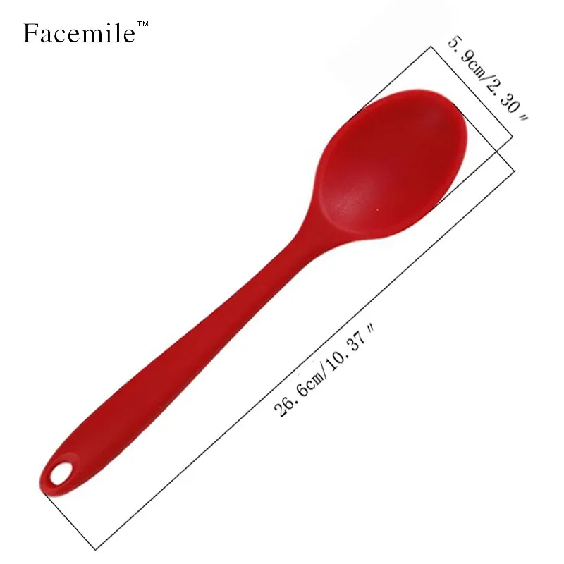 Подарок Facemile 2 шт. твердое покрытие кухня выпечки приготовления пищи силиконовая ложка для смешивания со стальным сердечником ZH010