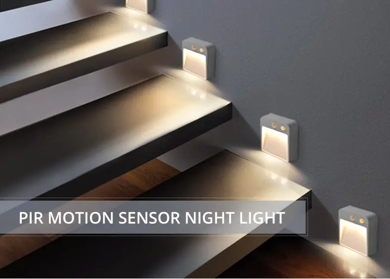 Infrared Motion Sensor Wireless Night Light Battery Cabinet Stair Lamp No Glare 