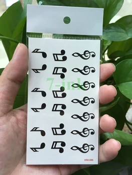 

NEW Waterproof Temporary Tattoo sticker black musical notes cute animal flower Harajuku Water Transfertattoo flash fake tattoo