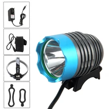 Waterproof Blue 2500 Lumen XM-L T6 LED Headlight Headlamp Bicycle Bike Head Front LED Light Set+Battery+Headlamp+Headband