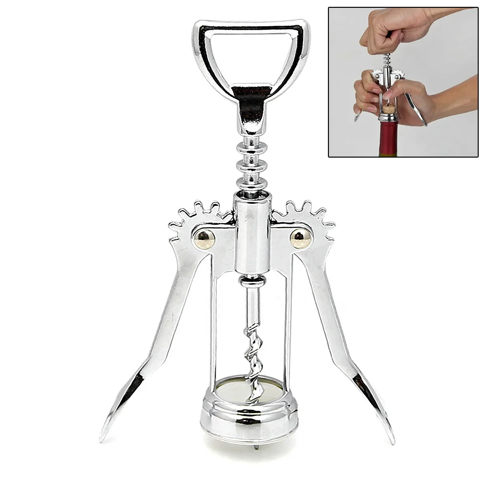 New Stainless Steel Waiter Metal Wine Opener Corkscrew Bottle Wine Cap