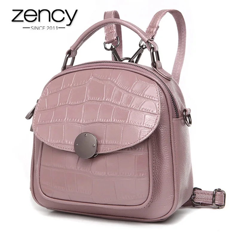 Zency حجر نمط 100% الجلد الطبيعي جميلة النساء على ظهره الفتاة مدرسية عارضة السفر أكياس سحر الوردي الحقيبة حقيبة Zency حجر نمط 100% الجلد الطبيعي جميلة النساء على ظهره الفتاة مدرسية عارضة السفر أكياس سحر الوردي الحقيبة حقيبة