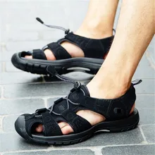 Новые летние сандалии baotou мужские Активный отдых мужская обувь сандалии Нескользящая толщина большого размера Вьетнамки Сандалии