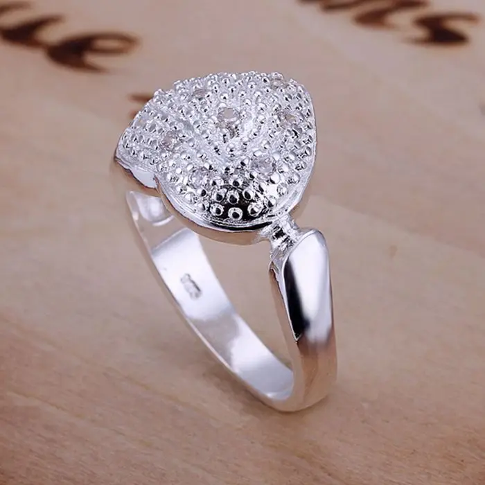 

Wholesale 925 jewelry silver plated ring, silver plated fashion jewelry, Inlaid Opened Heart Ring /aocajfja avuajnba LKNSPCR027