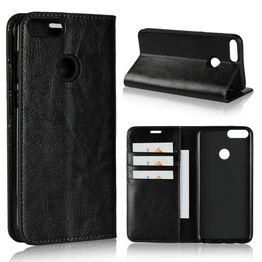 Luxury Genuine Leather Wallet Flip Case Cover For Huawei Enjoy 7s / P smart | Мобильные телефоны и аксессуары