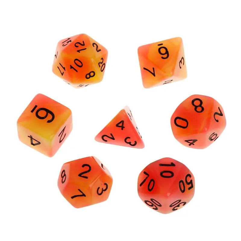 

7Pcs/Set Luminous Polyhedral Sided Dice D4 D6 D8 D10 D12 D20 Set For Dungeons & Dragon D&D RPG Poly Game