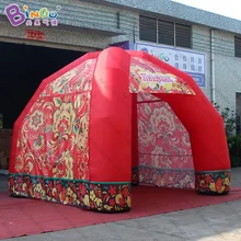 Индивидуальные 4x4x3.1 метров 4 ноги тип надувные палатки цифровой печати красный цвет надувной шатер Игрушка палатки