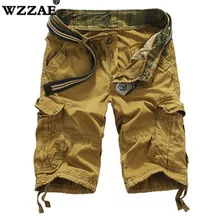 Для мужчин s военных грузов шорты Фирменная Новинка армия камуфляж тактический шорты Для мужчин хлопка свободный работы Повседневное Короткие штаны плюс Размеры