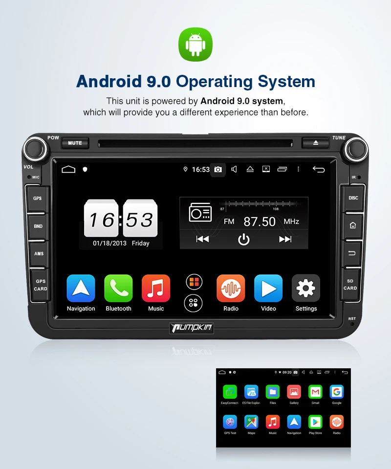 Clearance Pumpkin 2 Din 8"Android 9.0 GPS Autoradio Stereo Car Multimedia Player For Volkswagen/Golf/Skoda 4GB RAM 32GB ROM Wifi OBD2 DAB 4 Clearance Pumpkin 2 Din 8"Android 9.0 GPS Autoradio Stereo Car Multimedia Player For Volkswagen/Golf/Skoda 4GB RAM 32GB ROM Wifi OBD2 DAB 4