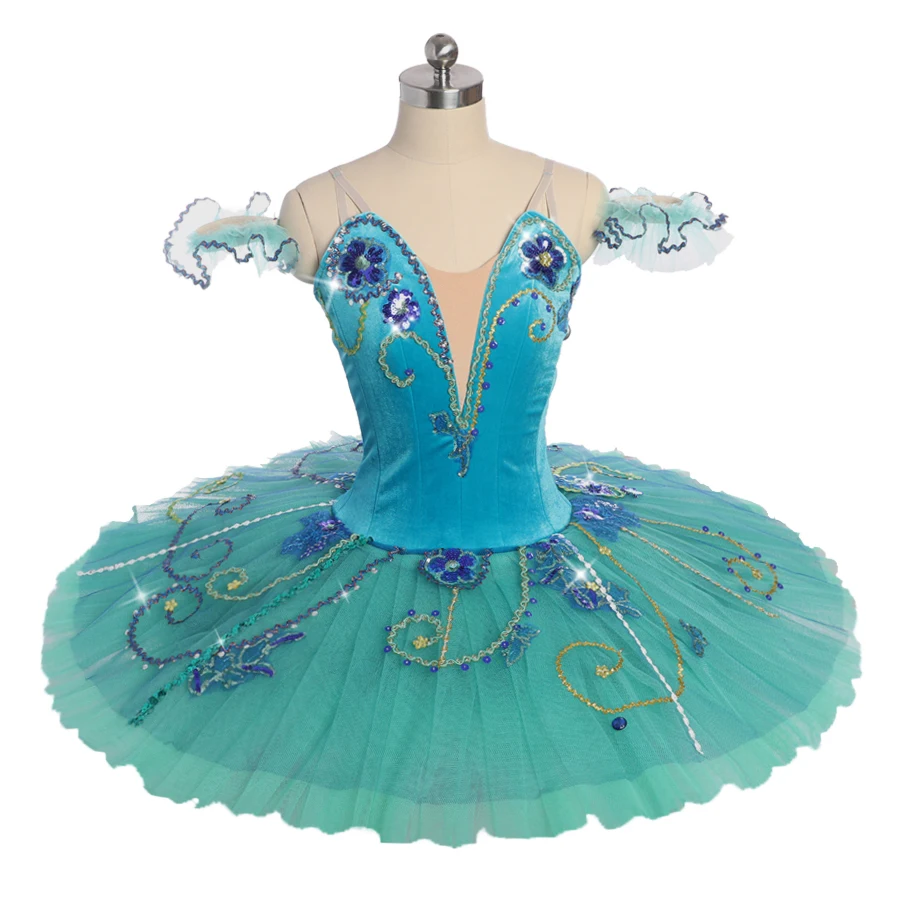 

Green Pancake Tutu Stage Ballet Costume Esmeralda Professional Ballet Dancewear Nutracker Handmade children's ballerina Tutu