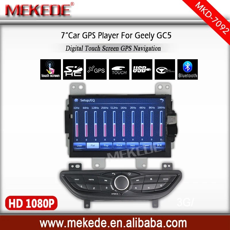 Cheap MEKEDE with Russian menu Car radio player for Geely GC5 with  Multi-Media bluetooth 10EQ band GPS navi free 16GB map 5