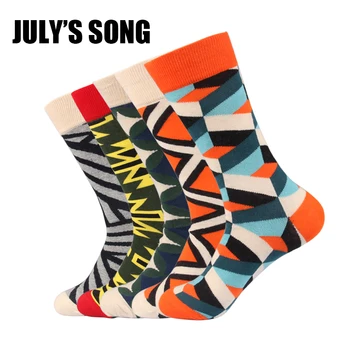 

JULY'S SONG Happy Socks Men Funny Cool Crew Socks