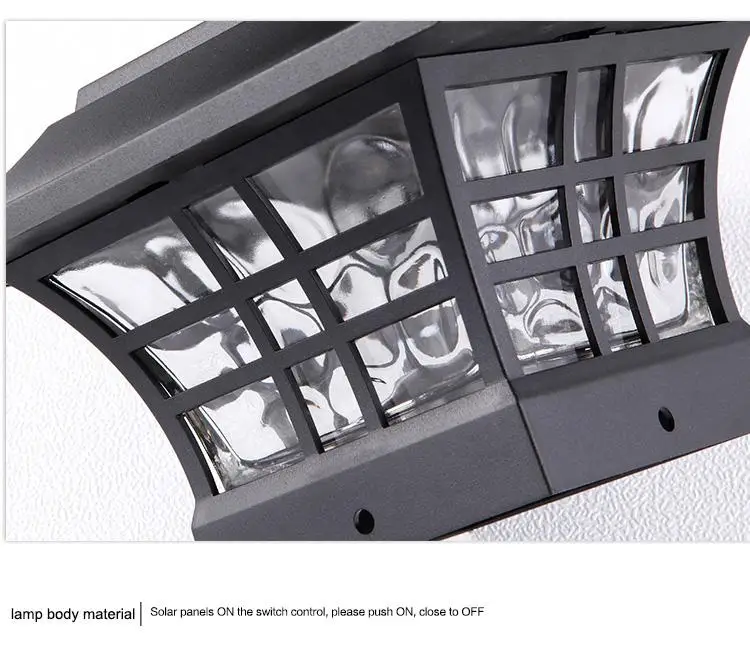 Металлический столб крышка садовый свет наружный Luz светодиодный солнечный жардим для двора вилла дорожка настенное стекло освещение в ночное время с солнечной батареей