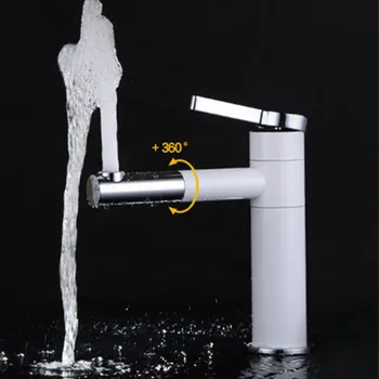 

Free shipping white paint basin faucet with single handle bathroom basin faucet of solid brass bathroom basin sink water faucet