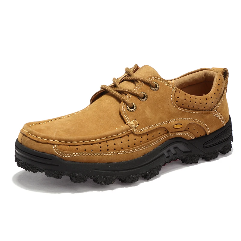 

Outdoor Hiking Mountain Casual Shoes Waterproof Men Genuine Leather Men's Tooling Work Shoes Daily Business Boots
