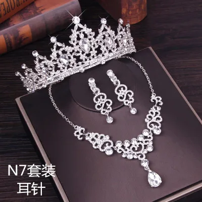 Moda Crystal Clear Jóias Nupcial Do Casamento Define Mulheres Pageant Prom Casamento Jóias Acessórios de Noiva Tiara de Jóias Brincos (6)