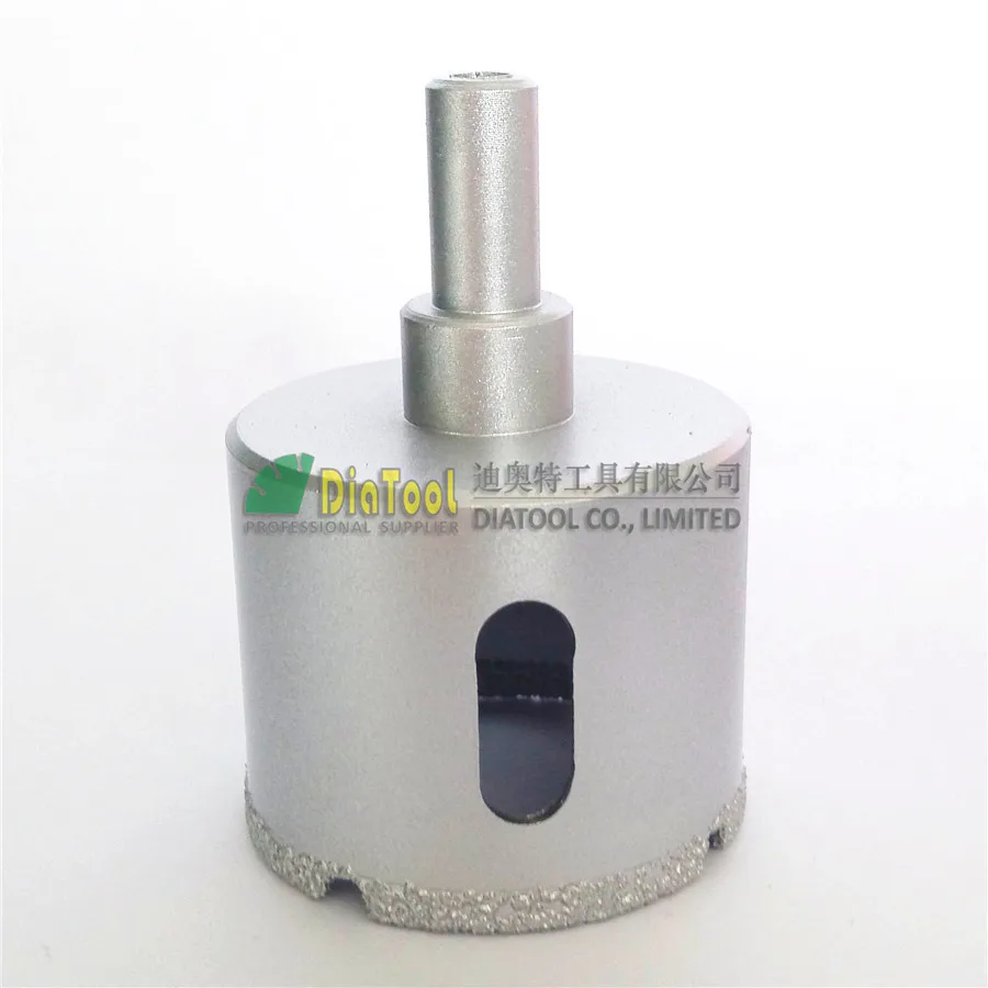 DIATOOL Diameter 45mm Vacuum Brazed Diamond Core Bits With Round Shank, For Granite/marble/ceramic/glass