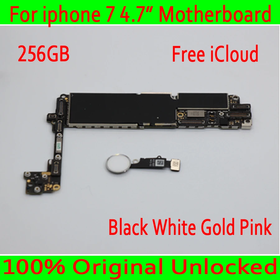 

for iphone 7 Motherboard with Touch ID 256GB,100% Original unlocked for iphone 7 Logic board with IOS System,Free Shipping