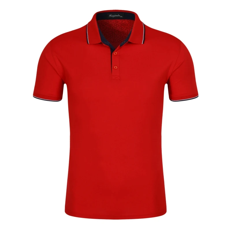 Высокое качество Лето для мужчин короткий рукав рубашки поло с лацканами S заказ печати фото текст футболки топы корректирующи - Цвет: Красный