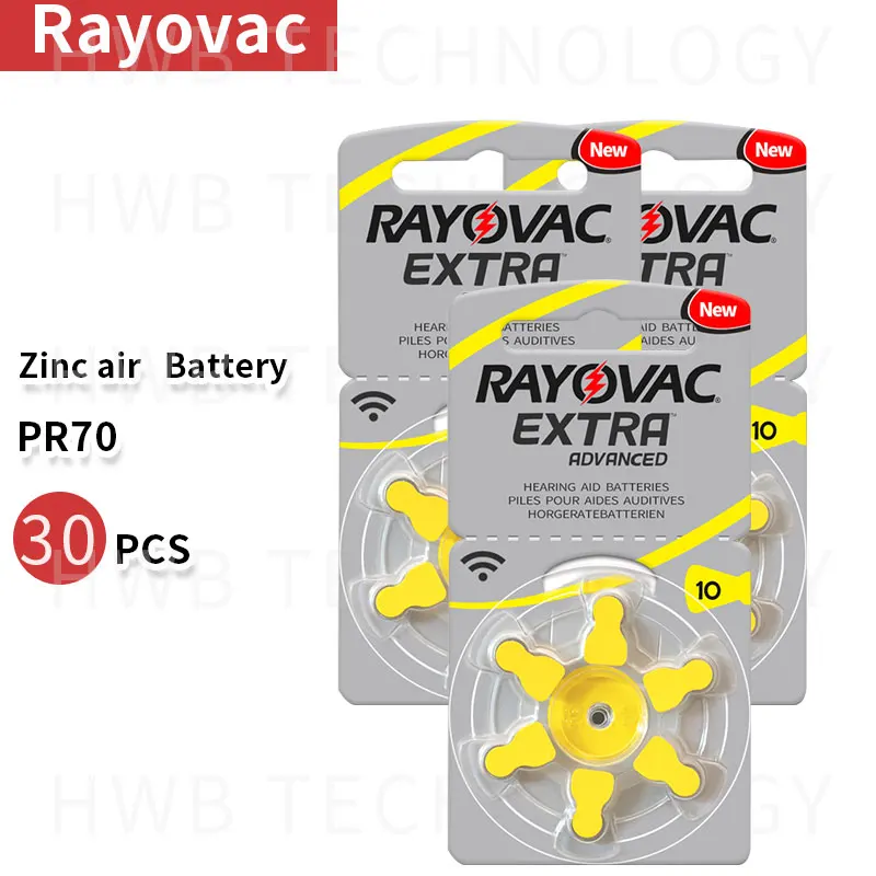 5 упаковок (30 шт.) 100% оригинальные слуховые аппараты Rayovac 10 PR70 A10 1 45 в цинковые